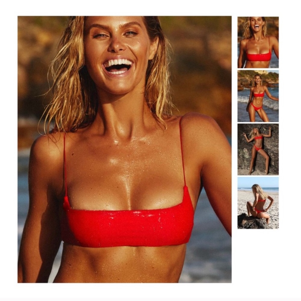 Ark swimwear NWT red crop top Bikini S